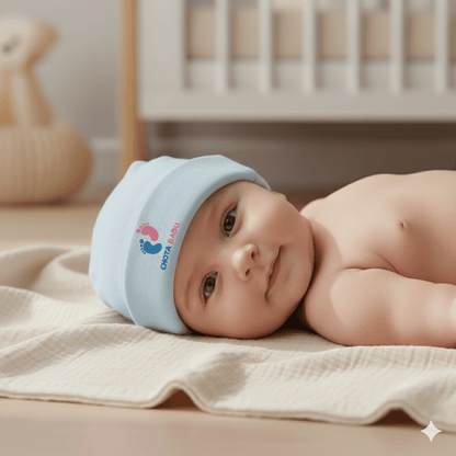 Baby Cotton Cap – Soft & Gentle Newborn Headwear | Baby Blue - Chota Babu