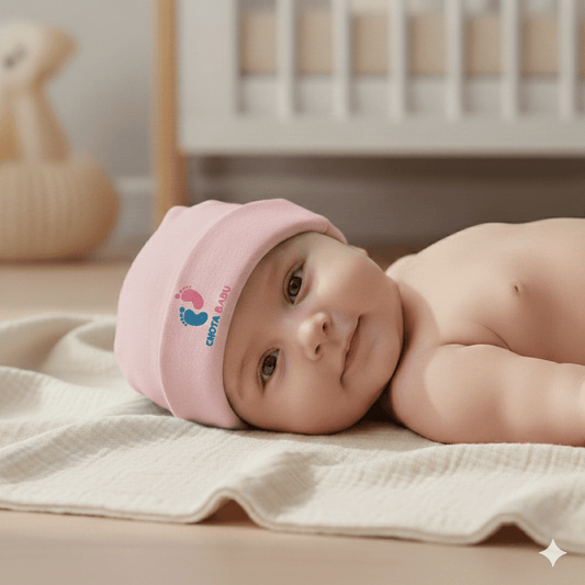 Baby Cotton Cap – Soft & Gentle Newborn Headwear | Baby Pink - Chota Babu
