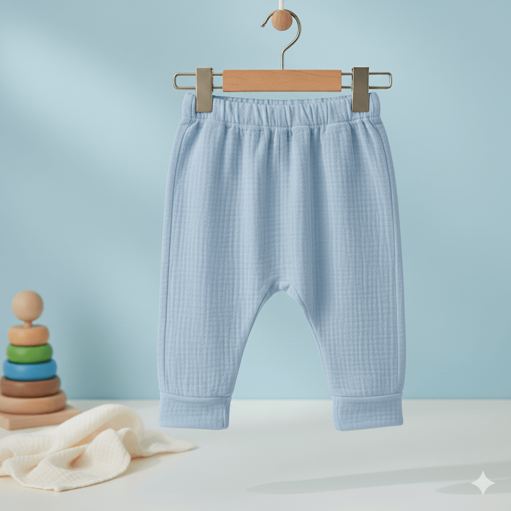 Baby Cotton Pajamas – Soft Muslin Comfort for Newborns | Baby Blue - Chota Babu
