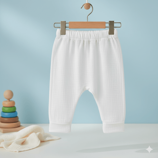 Baby Cotton Pajamas – Soft Muslin Comfort for Newborns | White - Chota Babu
