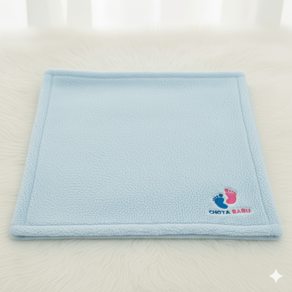 Chota Babu Ultra - Soft Baby Fur Blanket - Baby Blue - Chota Babu