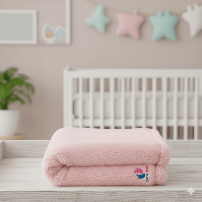 Chota Babu Ultra - Soft Baby Fur Blanket - Baby Pink - Chota Babu