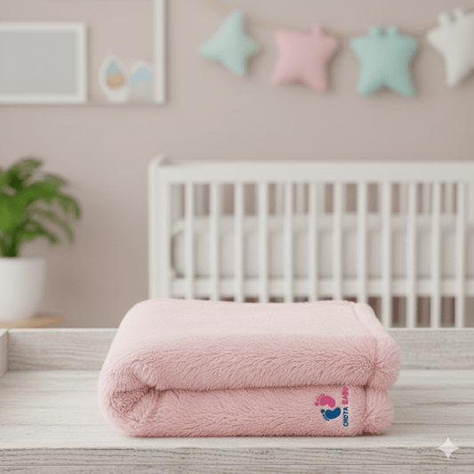 Chota Babu Ultra - Soft Baby Fur Blanket - Baby Pink - Chota Babu