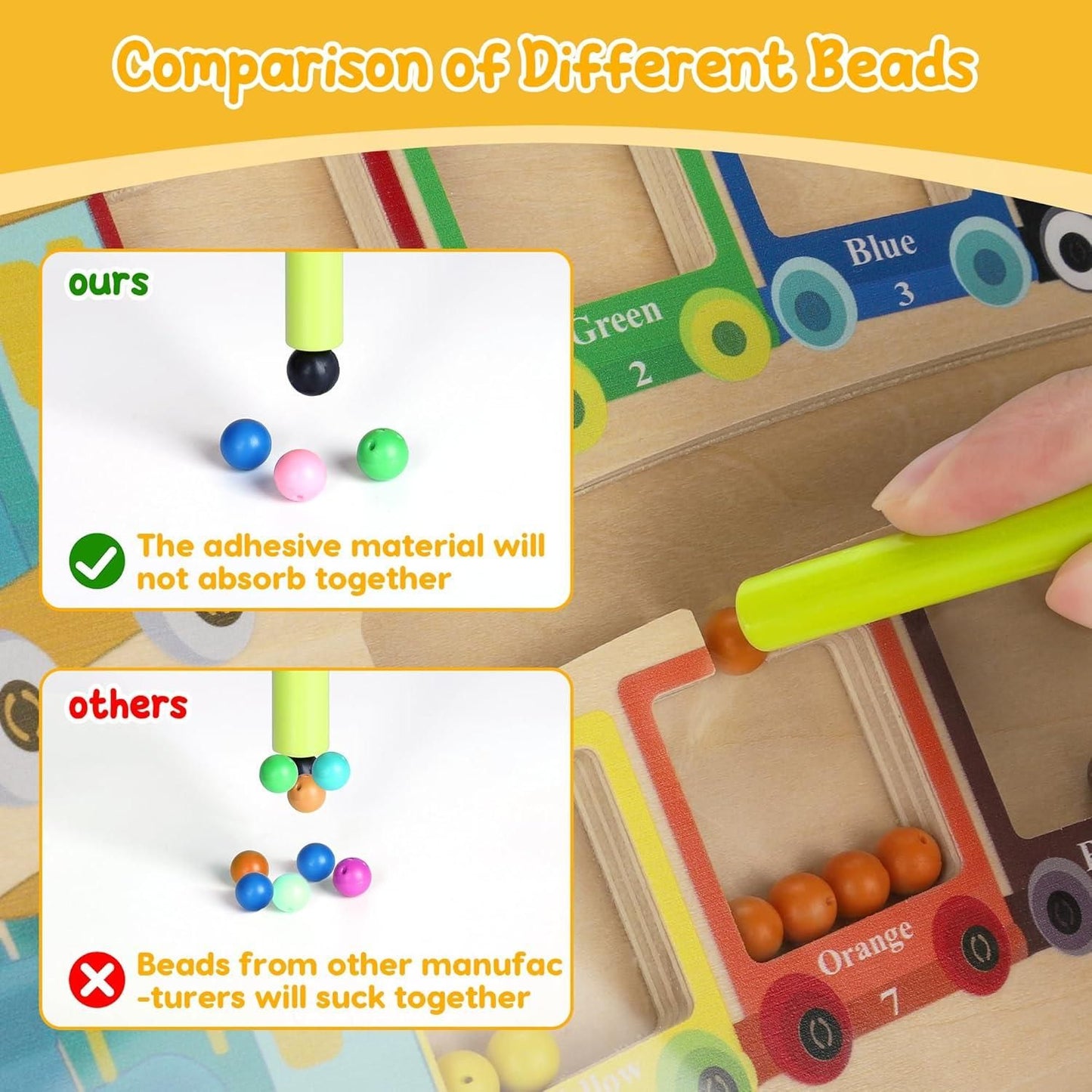 Magnetic Color & Number Maze Montessori Wooden Puzzle Game Board - Chota Babu