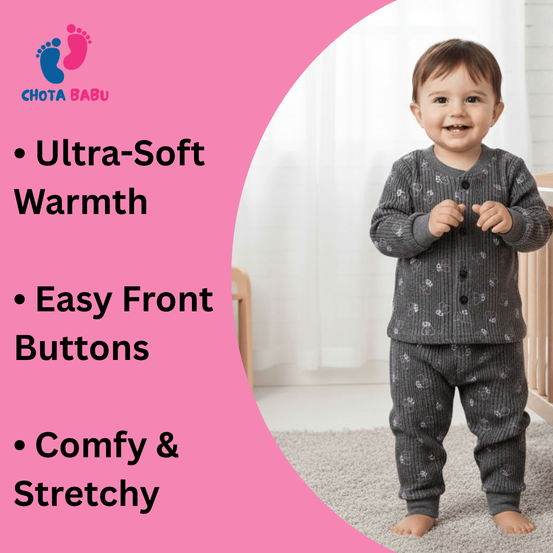 🧣💖 Wrap Your Little Heart in Warmth – Winter Baby Thermal Suit 🧸 - Chota Babu